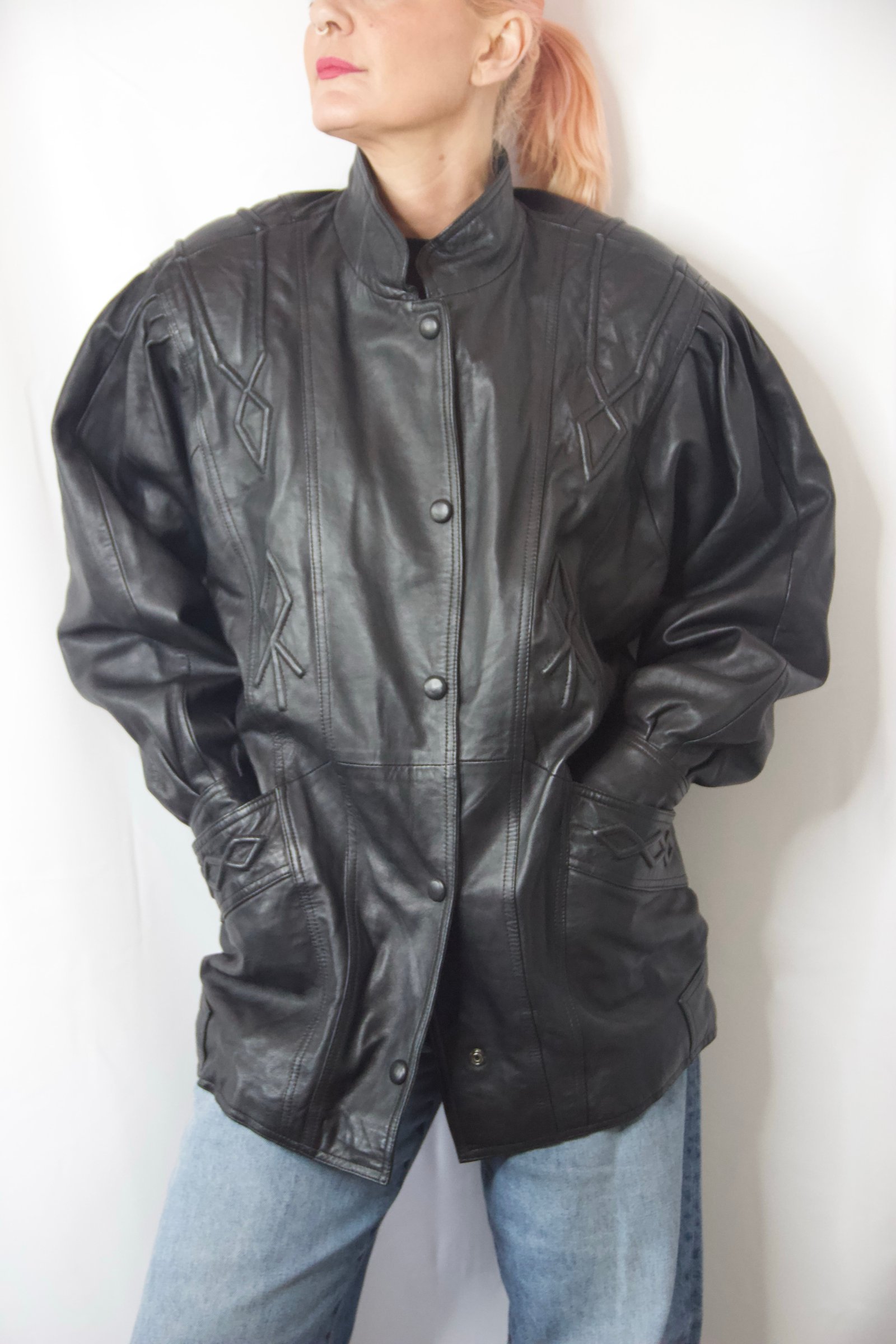 Veste en cuir vintage