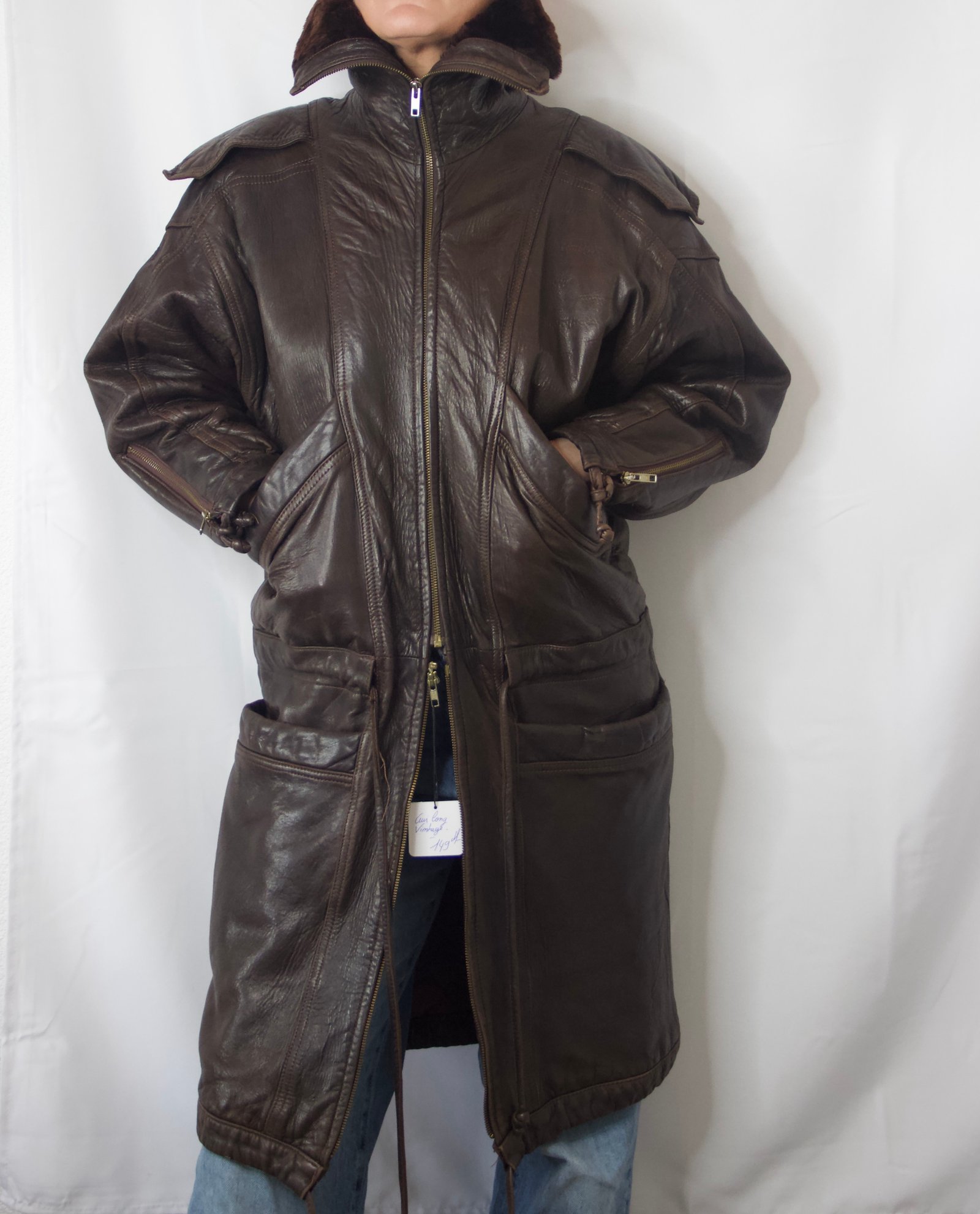 Manteau en cuir vintage