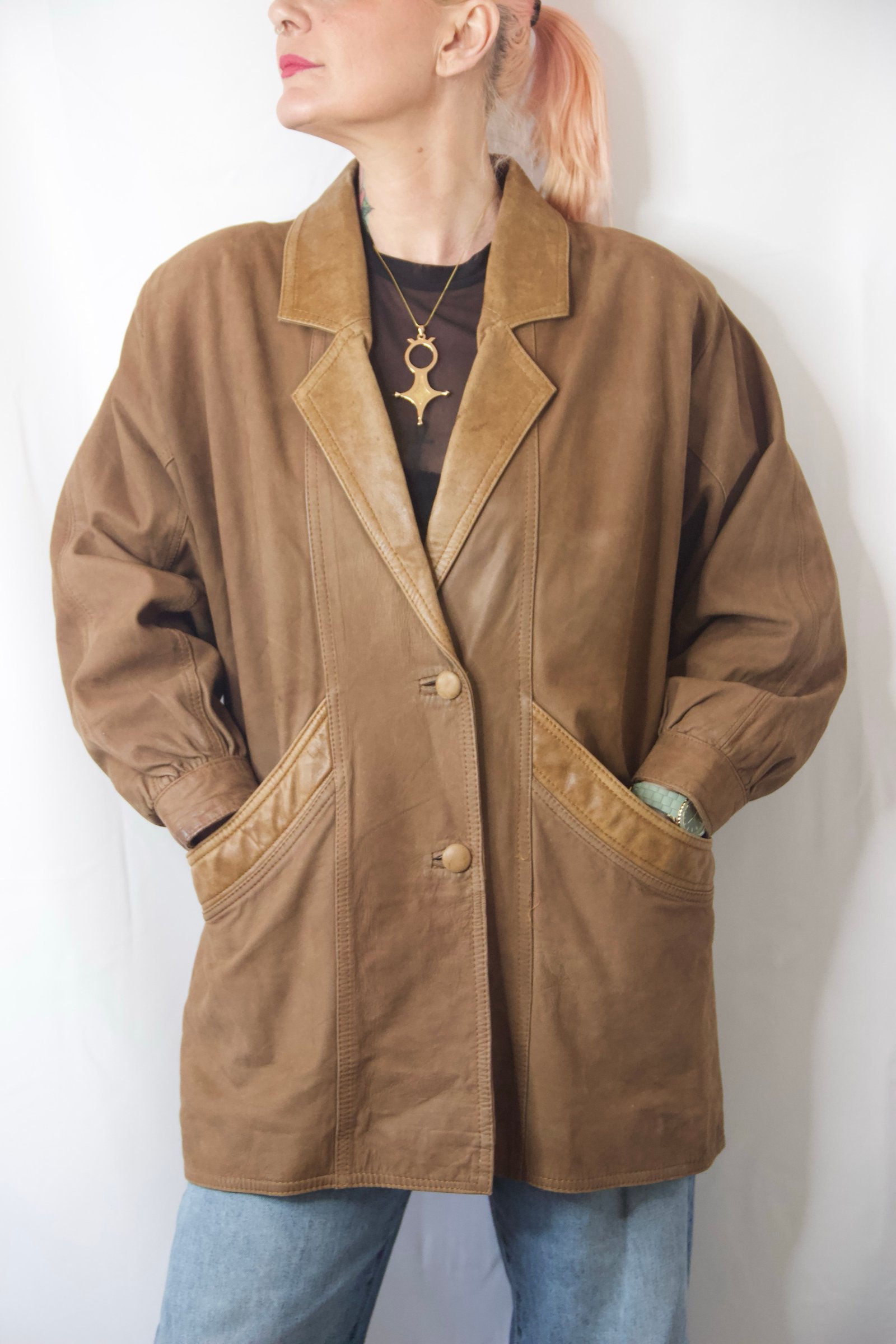 Veste en cuir vintage