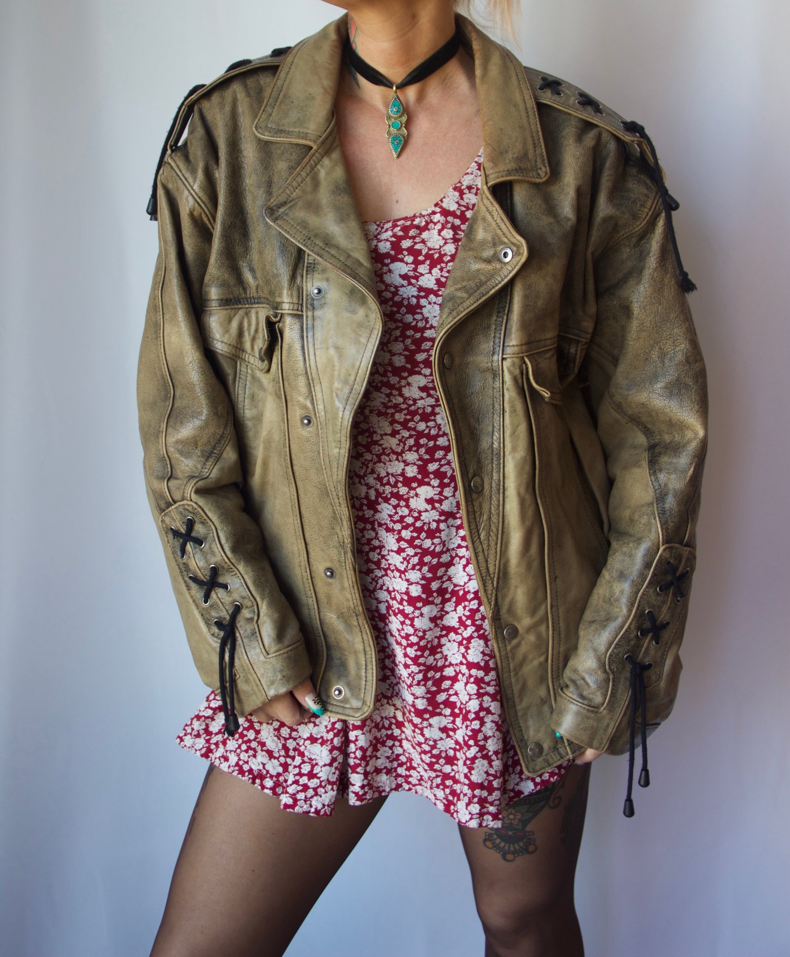 Perfecto vintage en cuir patiné Jordan C Paris