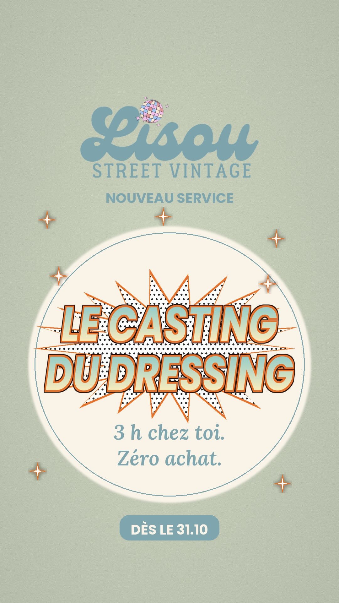 ✨ NOUVEAU CHEZ LISOU STREET VINTAGE ✨

Parce que bien s’habiller, ce n’est pas forcément acheter plus. 🤍
C’est aussi apprendre à regarder différemment ce qu’on a déjà dans son dressing.

À partir du 31 octobre, de nouveaux services arrivent sur le site de Lisou Street Vintage 🫶

👗 Casting de ton dressing
✨ Relooking
🤍 Accompagnement personnalisé
… et surtout : des conseils adaptés à TOI, ton style, tes envies et ton quotidien.

L’idée ?
T’aider à faire le tri, créer de nouveaux looks, redécouvrir certaines pièces et construire un dressing qui te ressemble vraiment — sans te pousser à acheter davantage.

Tous les services et toutes les infos seront disponibles sur le nouveau site dès le :

📅 31 OCTOBRE À 9H
💻 lisoustreetvintage.ch

Et oui… le gros drop du samedi sera évidemment au rendez-vous aussi. 😏🔥

Nouvelle étape pour Lisou Street Vintage.
J’ai tellement hâte de vous montrer tout ça. 🥹🤍